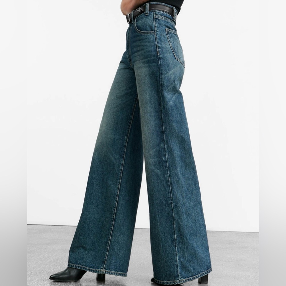 Nili Lotan Dark Blue Flare Jeans - Picture 2 of 7